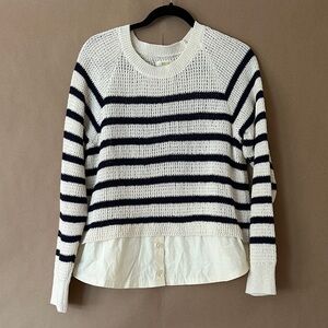 Maeve Black and White Striped Sweater